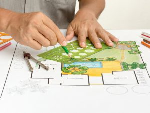 Man designing a garden