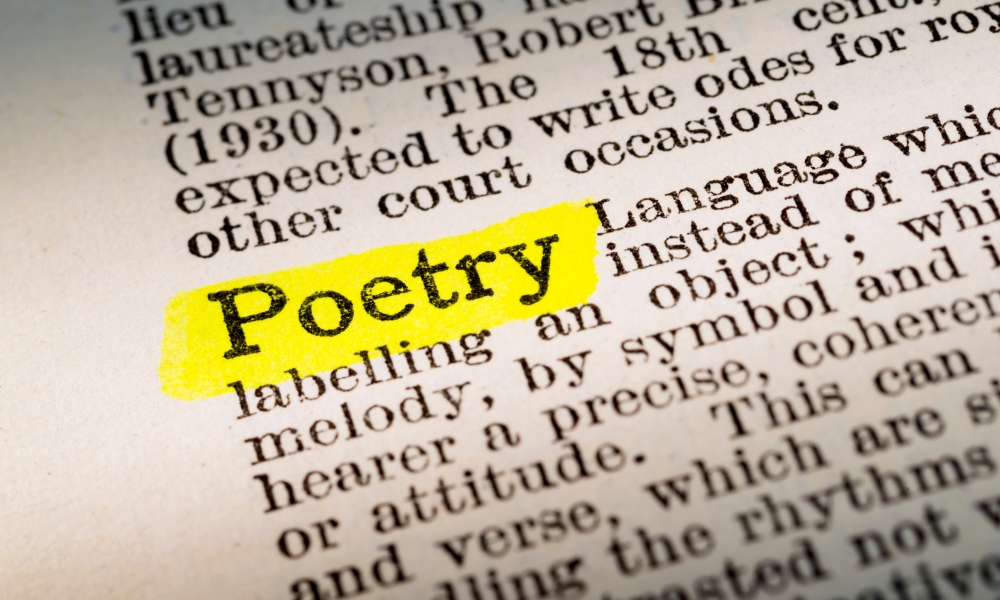 The word Poetry listed in a dictionary
