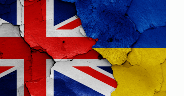 Union Jack and Ukrainian Flags