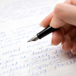 Handwriting with a fountain pen