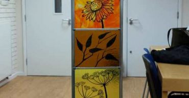 Stained glass flower panels