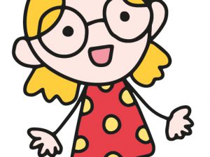 cartoon girl wearing glasses
