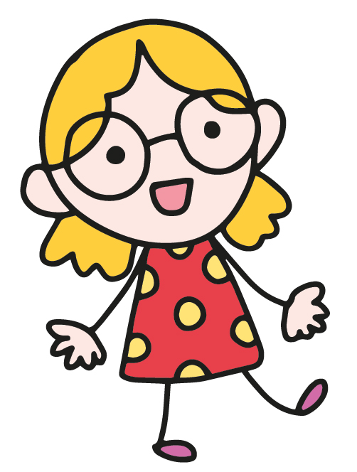 cartoon girl wearing glasses