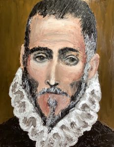 Copy of El Greco self portrait in oil