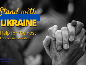 Stand with Ukraine hands clasped