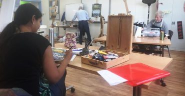Learners in art class