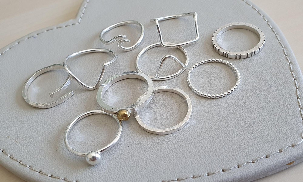 stacking silver rings