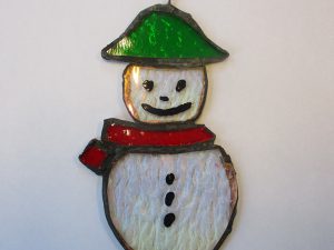 stained glass snowman