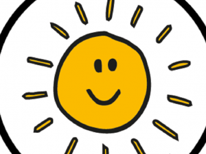 Yellow sun with smiley face
